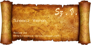 Szencz Veron névjegykártya